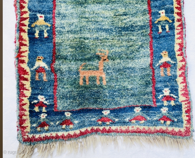 Antique Luri Bakhtiyari Gabbeh runner circa 1900 in very  good condition size 190x70cm.Very soft and shiny wool               