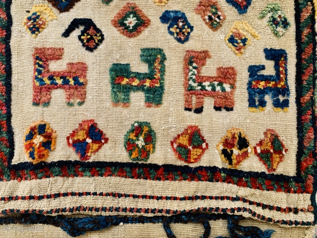 Qashqai khorjin 1880 circa all natural color and good condition size 84x43cm                     