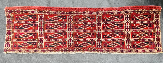 Antique Turkmen Tekke Torba the edges are cut and sewn and are fixed very professionally…size 81x26cm                 