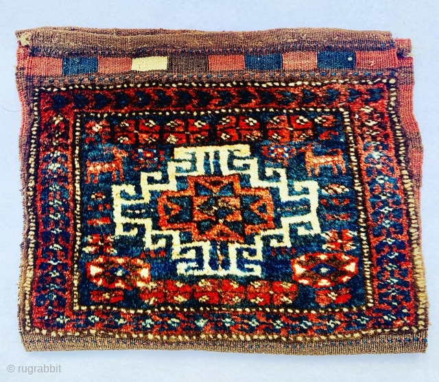 Beautiful Baluch Chanteh with animals circa 1880 all good natural colors and perfect condition size 60with kilimx38cm                