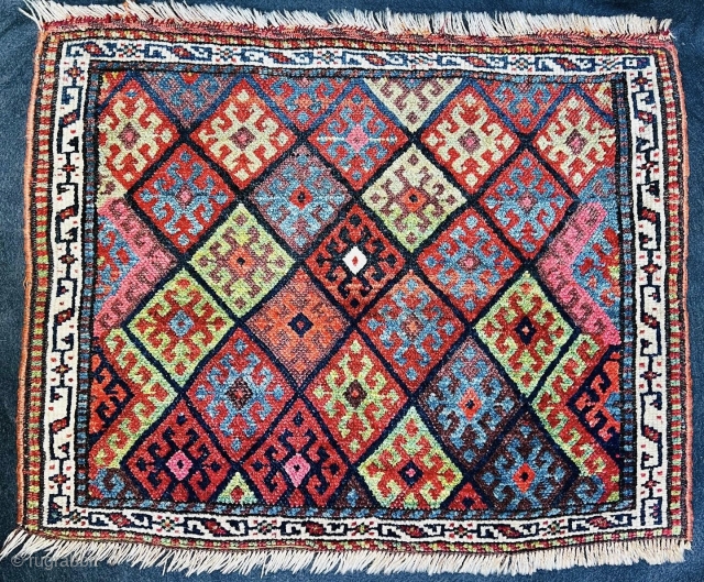 excellent quality Kurdish Jaf bagFace circa 1880 all natural colors and very good condition size 72x56cm                 