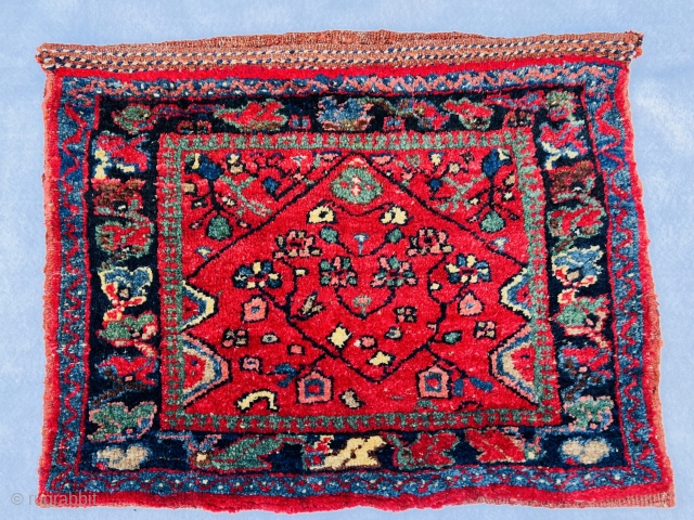 Beautiful Kurdish Bijar bag circa 1880 wool on wool all good natural colors and very good condition,size 50x60cm               