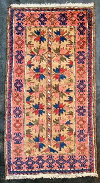 Baluch Balisht tree of life design with camel wool field late 19th c,very good condation~~size85x46cm                  