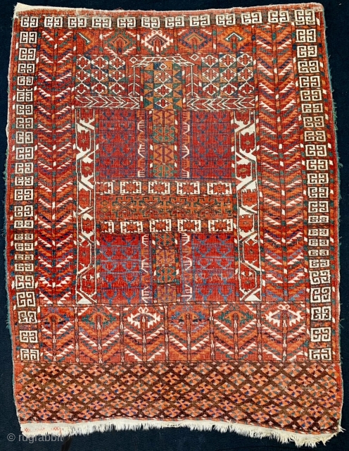 Antique Tekke Turkmen Ensi rug all good colors and without any repairs…size 145x111cm                    