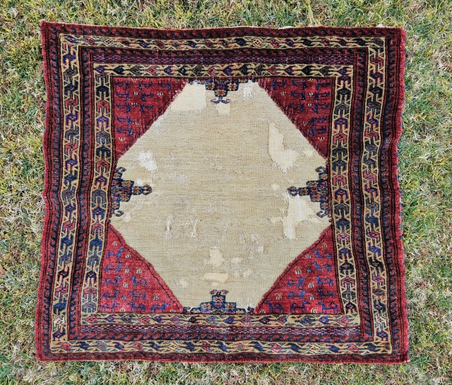 Antique Turkmen Bokche. 81x89 cm (32x35 inches). Interesting iconography. Email me on hossamaly.579@gmail.com                    