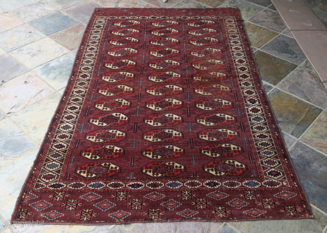 Early Ex-Azadi Karadashli Main Carpet. Size 265x162cm (8,8x5,4 inches). Great color, space and design elements. Also good age. Overal full pile good condition with a couple of old patches and repairs as  ...