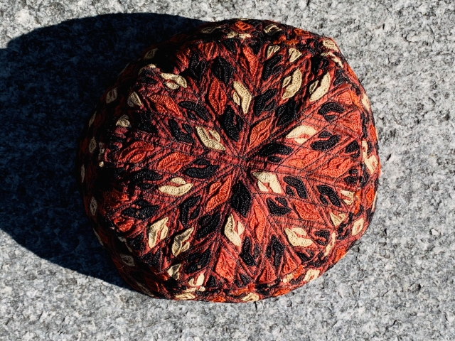 old Turkmen cap Embroidery in silk.                           