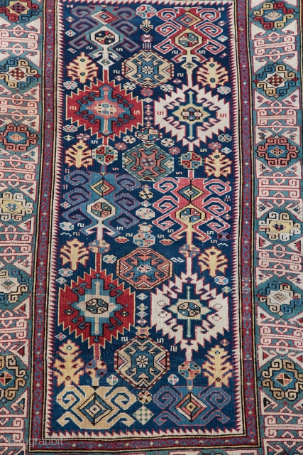 Antique Kufik Border Kuba-shirvan, Late 19th C.Caucasian rug.
Please feel free to ask any question you want to learn.               