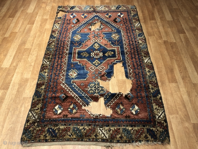 Antique Tribal Kazak, Size :6' 4'' x 3' 10''
Please Feel free to ask any questions in your mind..
Thanks for visiting my page.           