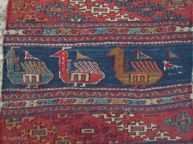 NW persia mafrash based on wool foundation,Size:100x54 cm                         