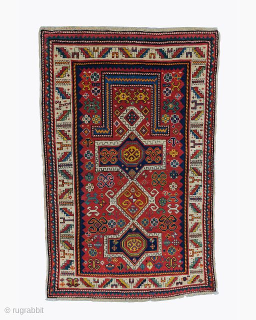 Mid 19th Century Caucasian Prayer Rug size 96x144 cm                        