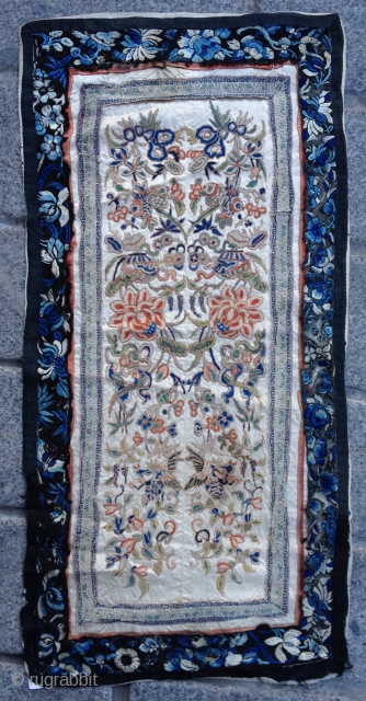 18th Century Silk Chinese Textile size 35x74 cm                         