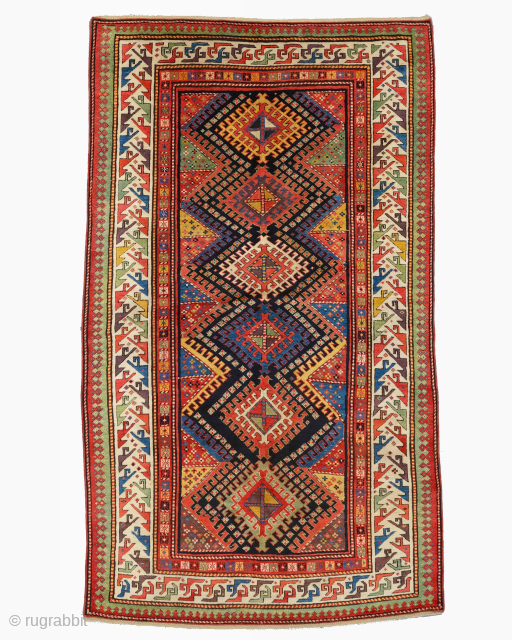 Mid 19th Century An Unusual Caucasian Moghan Rug
Good condition, original finishes all around.

Size : 137 x 237 cm               