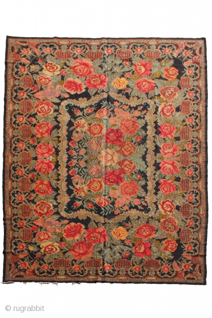 Genuine Hand Woven Oriental Moldavian Rug. About 70 years old. Its size is 13 x 7.7 (Feet). You may hang it on a wall or use on a floor with a padding.  ...