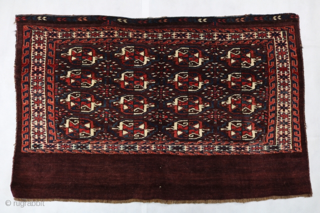 ca.1920 yomut chuval , Size:70x112 cm 2.4x3.9 ft, Available for sale at my larta online net please look at below website for price and more antique rugs https://www.larta.net/larta-online/rug.php?id=19&pid=646     