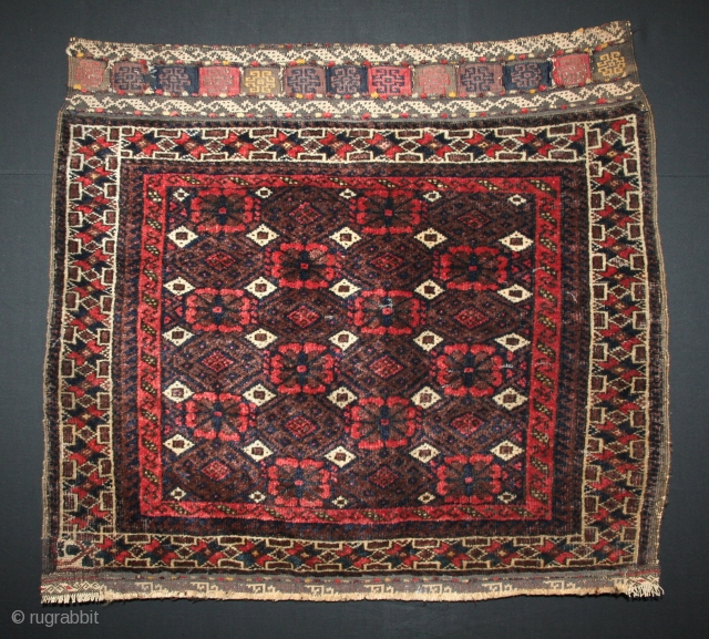 wonderful Minakhani desing Baluch bagface,,great natural colours,,size:73x81 cm  2.4x2.7 ft ,,bottom left corner have smal old repaird(petch)               