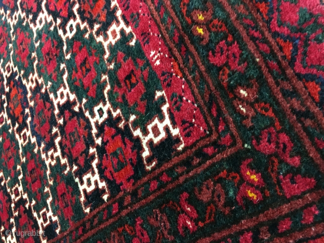 Antique Turkomen Ersari Rug size 128x98 cm 4.3x3.3 ft                        