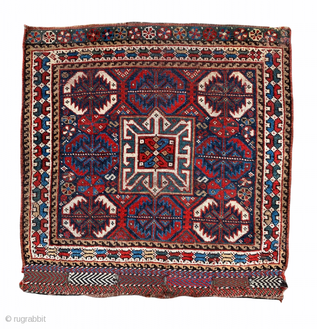 ca.1900 Antique Khamsah bagface with Natural colours , size 76x76 cm                      