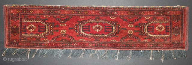 ca.1900 wonderful Salor gul Ersari Torba ,,all natural colours,,siz:42x175 cm  1.5x5.9 ft                    