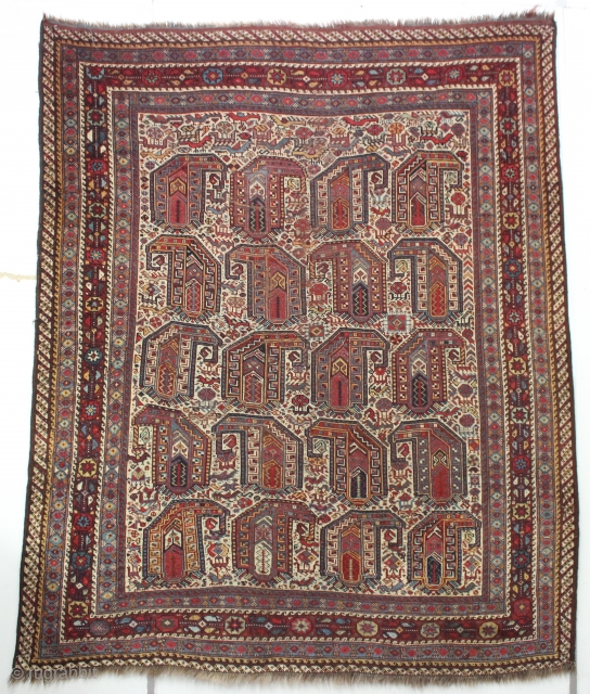 ca.1880 Amazing Kashqai rug ,, wonderful Natural colours,, size:187x157 cm  6.2x5.2 ft                    