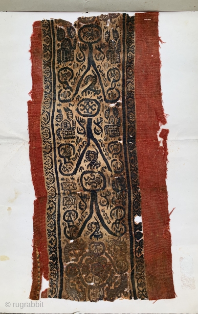 ca 5-600 AD Coptic Textile, size 47x23 cm                         