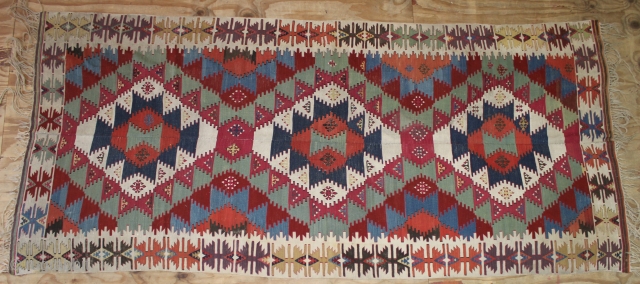 ca.1880 wonderful Anatolian Kilim ,,amazing Natural colours,,size350x156 cm  11.6x5.2 ft                      