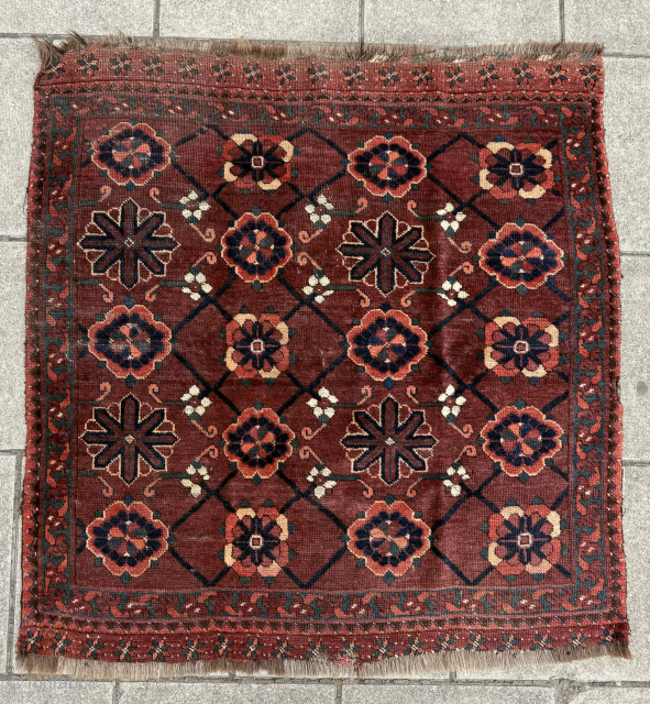 ca.1900 Turkmen Ersari Beshir rug, Size:115x113 cm                          
