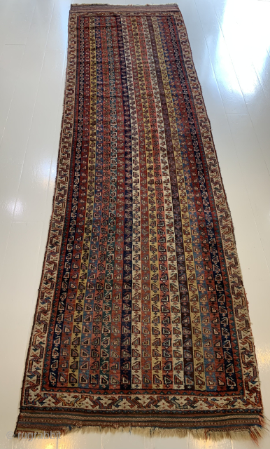 ca.1910 Antique Luri Qashqai runner, good condition and amazing natural colours, size 370x110 cm                   