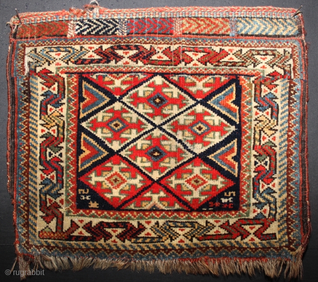 ca.1900 wonderfull Kashqai bagface,,wonderful Natural colours,,size:34x39 cm 1.2x1.4 ft                        