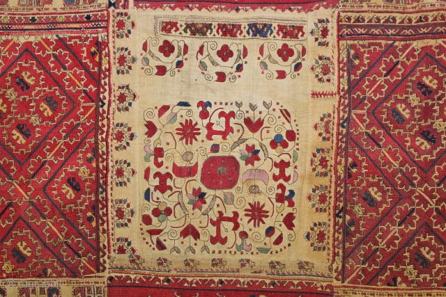 A WONDERFUL GREECE TEXTILE MADE BY PICES FROM ca.1850 - 1900 ,,
size:210x138 cm  6.11x4.7 ft                 