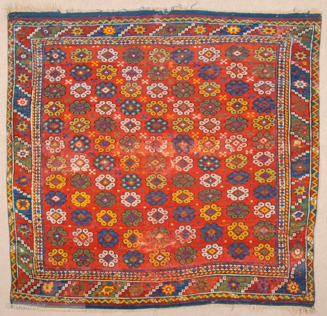 Middle of the 19th Century Anatolian Bergama Rug. Generally in good condition with few old restoration can see easily from pictures. size: 125x125 cm         