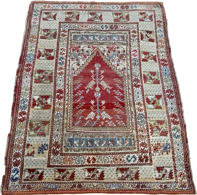Selendi Prayer Rug Circa 1840’s Size: 135x185 cm                         