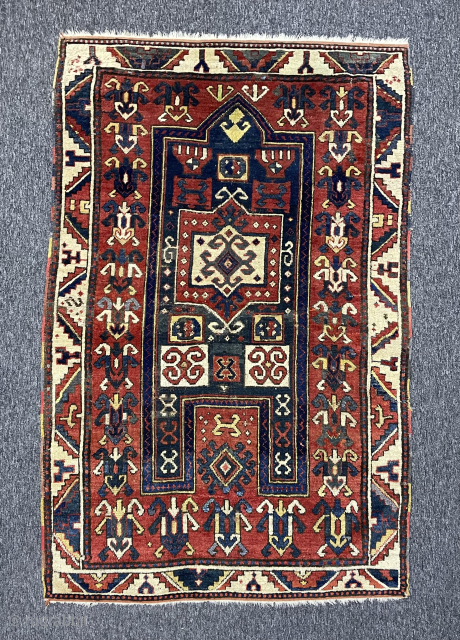 Antique Fachralo prayer rug circa 1860. All natural dyes. It has old re-piled places inside and remake two ends. Size: 170 x 112 cm please contact via; halilaalan@gmail.com // +90 534 330  ...