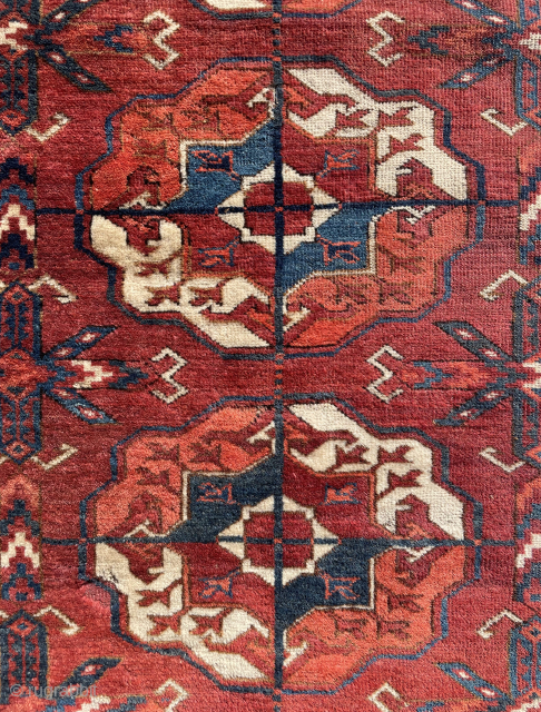 Early Tekke main carpet fragment. Circa 1800, extra fine weaving. Size : 242 x 107 cm / please contact directly via e-mail : halilaalan@gmail.com // +90 534 330 38 48   