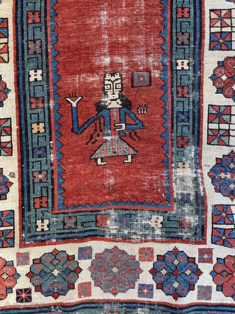 Circa 1880 or earlier Caucasian Talish rug fragment. It has aubergine color. Size 235 x 100 cm, please contact via mail “ halilaalan@gmail.com” or ig: halilalanrugs       