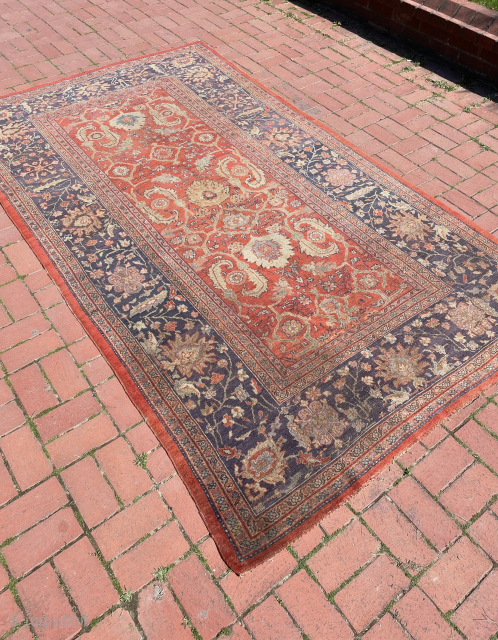 Early Sultanabad rug circa 1860, untouched annd unusual size 290 x 170 cm. Please contact via e-mail or WhatsApp : halilaalan@gmail.com // 0090 534 330 38 48      