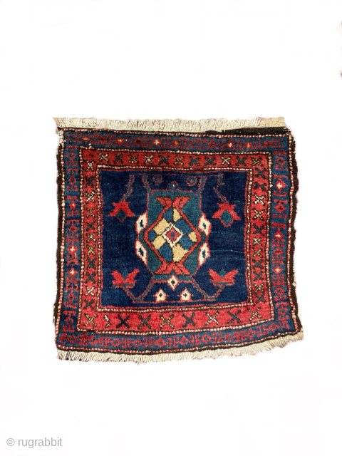 Circa 1900 Persian bagface natural dyes and mint condition. It has used some wool warps on corner and couple of lines wool weft on ends. Length 55 cm width 60 cm. Please  ...