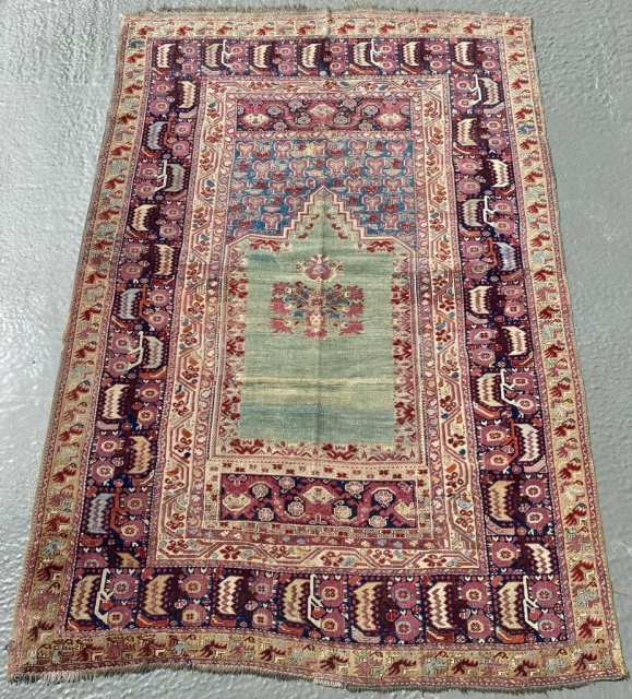 Ghiordes Prayer Rug Circa 1840 Size: 146x217 cm                         