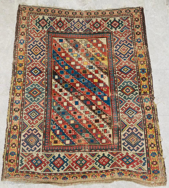 Caucasian Gendje Rug Circa 1870’s Size: 135x155 cm
Please contact directly. Halilaydinrugs@gmail.com                      