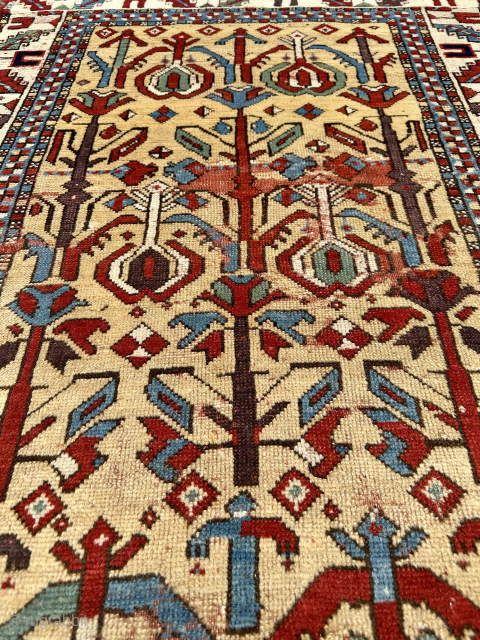 Gold field Caucasian Kuba Rug Circa 1850 Size: 105x150 cm
Please contact directly. Halilaydinrugs@gmail.com or +90 506 057 5472               