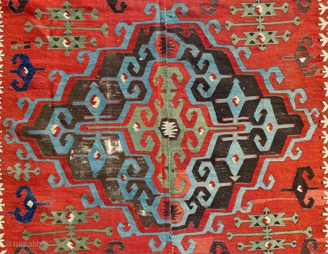 Central Anatolia Aksaray Kilim Circa 1870’s Size: 155x445 cm                        