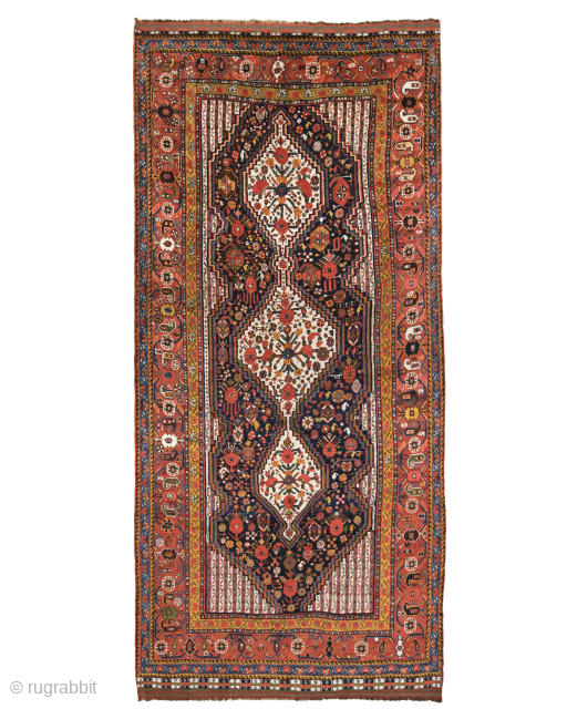 Late of 19th Century Persian Qhasqai Carpet
Size : 210 x 500 cm
Please send me direct mail.

halilaydinrugs@gmail.com                 