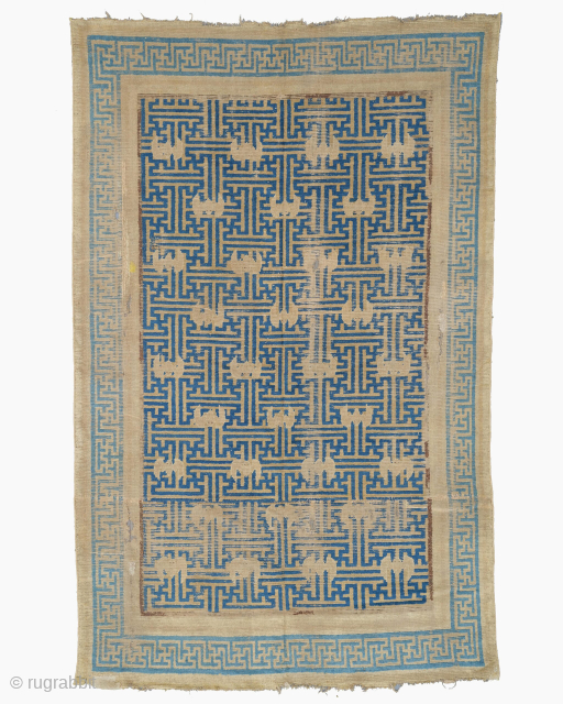 17th Century Ningxia Rug Fragment Size: 138x218 cm
Please contact directly. Halilaydinrugs@gmail.com                      