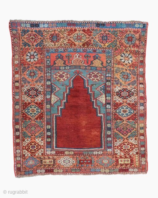 Middle of the 19th Century Konya Prayer Rug Size : 120x132 cm
Please contact directly. Halilaydinrugs@gmail.com                  