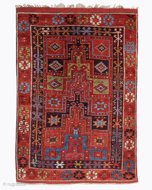 Early 18th Century Cappadocia Bacali Rug
This rare and authentic handwoven “Bacali” rug from the Konya region dates back to the middle of the 19th century, showcasing the rich visual language of Central ...