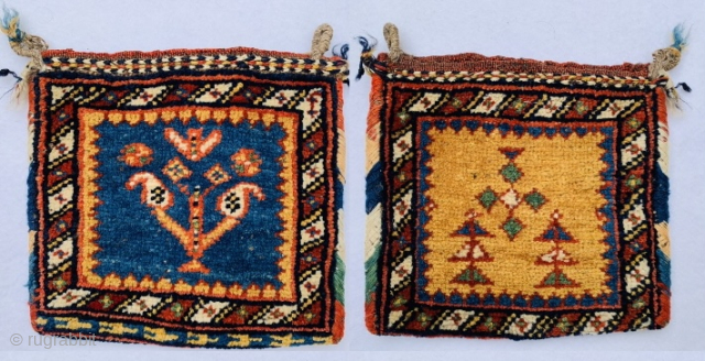 beautiful double face Afshar chanteh circa 1900 all good natural colors and  perfect condition,size 24x22cm                 