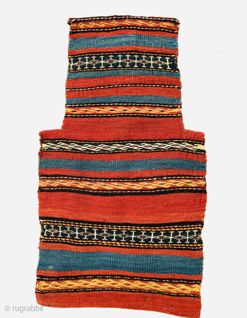 Varamin kilim saltbag circa 1880 all good natural colors and perfect condition size 73x41Cm
Please Contact this email for more information. 
hamidparsacarpet@yahoo.com            