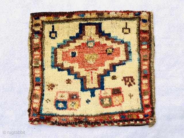 wonderful Qashqai Gabbeh chanteh circa 1880,very good condition size 31x29 Cm
Please Contact this email for more information. 
hamidparsacarpet@yahoo.com               