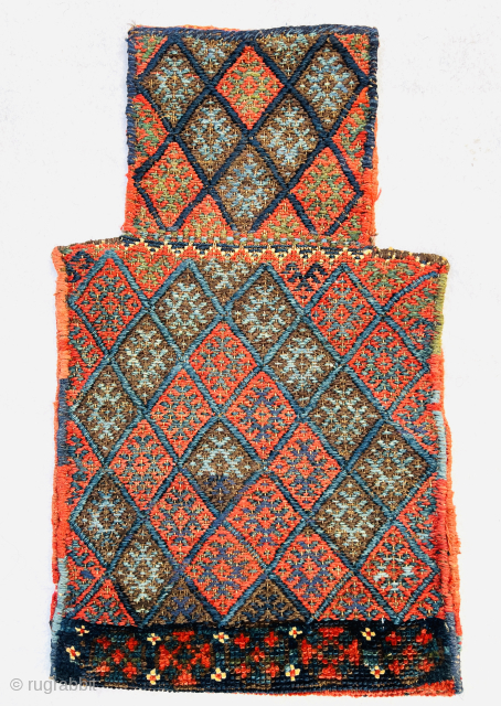 Kurdish saltBag circa 1880 all good natural colors and very good condation size60x35Cm
Please Contact this email for more information.
hamidparsacarpet@yahoo.com              
