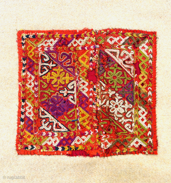 19th Century Turkmen Chodor silk embroidered fragment,fixed on the fabric size 16x16cm Please Contact this email for more information.
hamidparsacarpet@yahoo.com              